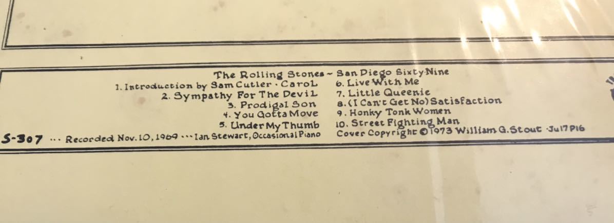 ■THE ROLLING STONES ■ザ・ローリング・ストーンズ ■Stneaged / 1LP / San Diego, November 10, 1969 / Trade Mark Of Quality / Shrink_画像2