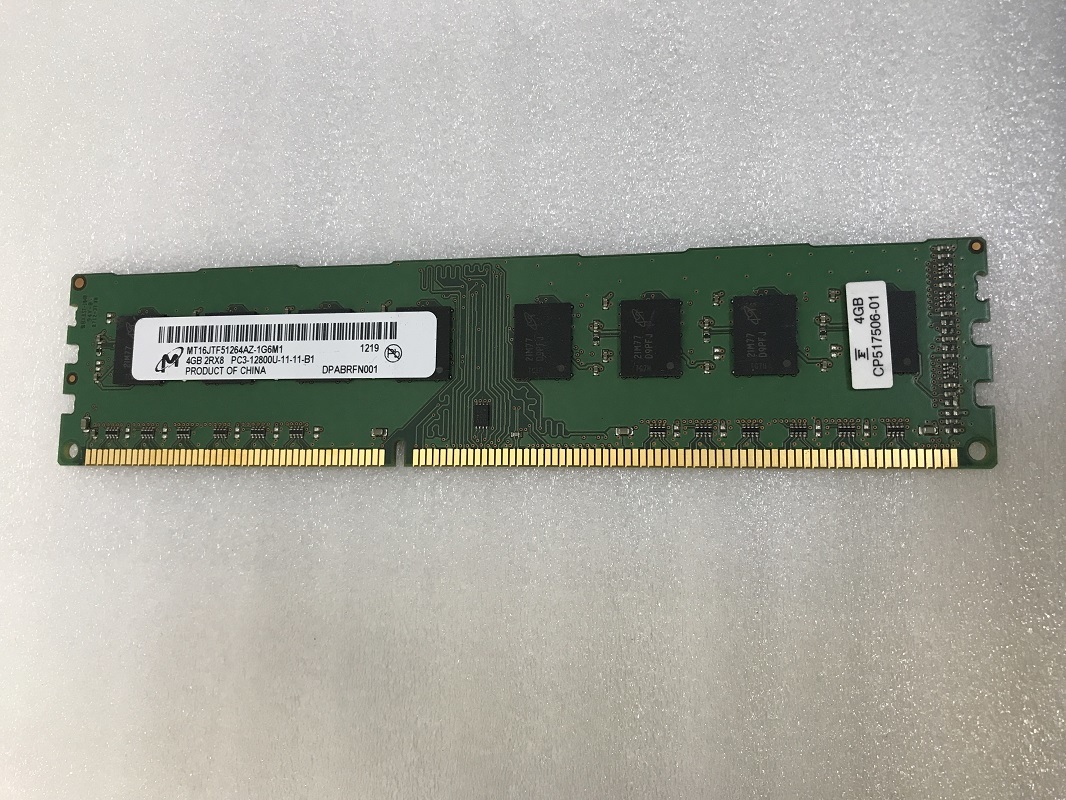 MICRON 2Rx8 PC3-12800U 4GB DDR3デスクトップ用 PC3-12800 4GB メモリ DDR3-1600 4GB DDR3 DESKTOP RAM 中古動作確認済み_画像2