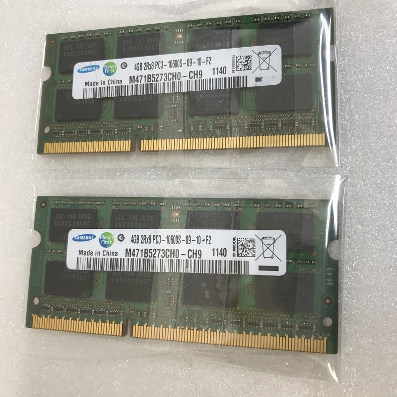 SAMSUNG 2RX8 PC3-10600S 8GB 4GB 2枚組 1セット 8GB DDR3ノートPC用 メモリ DDR3-1333 4GB 2枚 204ピン 8GB DDR3 LAPTOP RAM_画像2