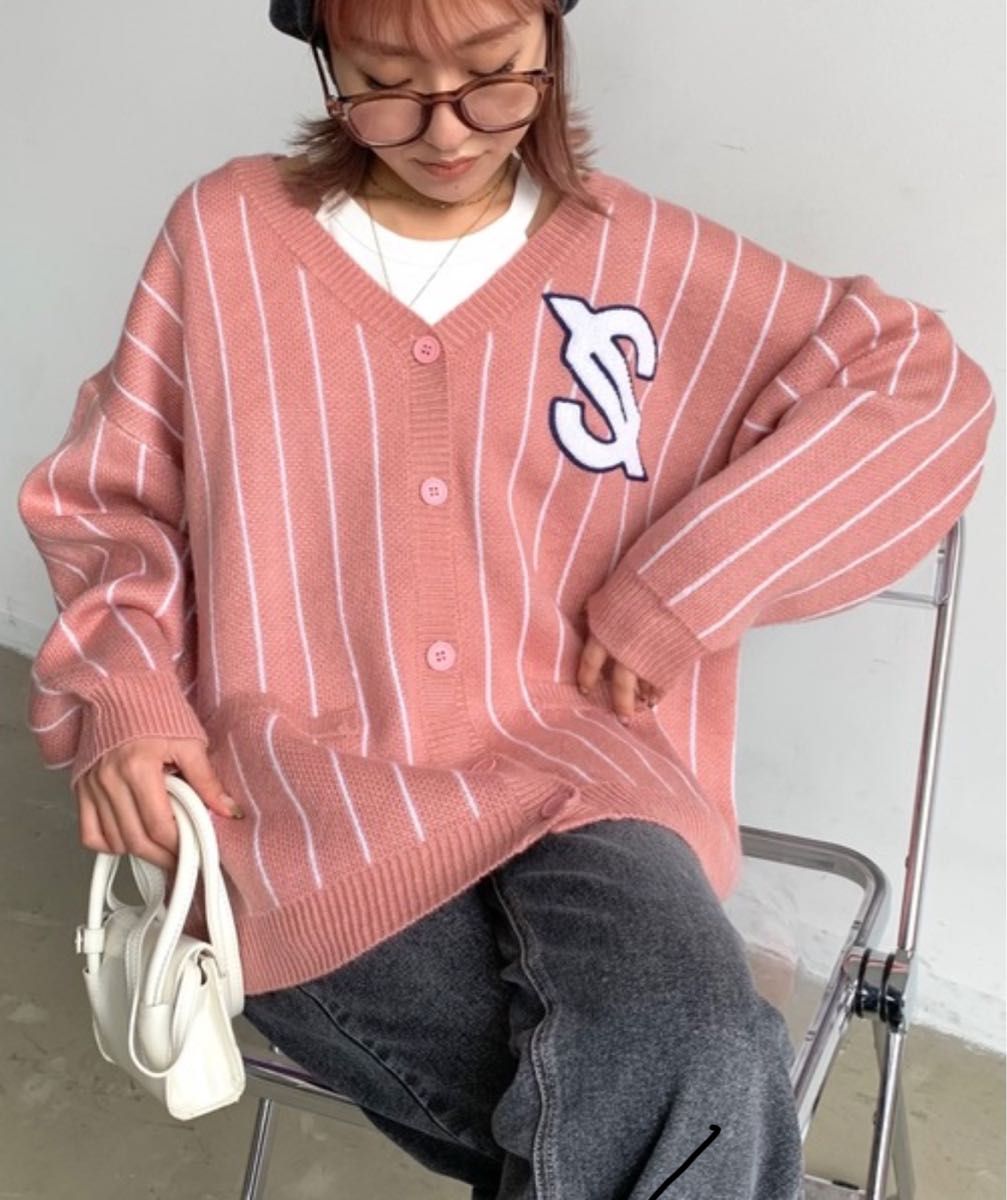 SHAGGIE シャギー ニット オーバーストライプニット カーディガン