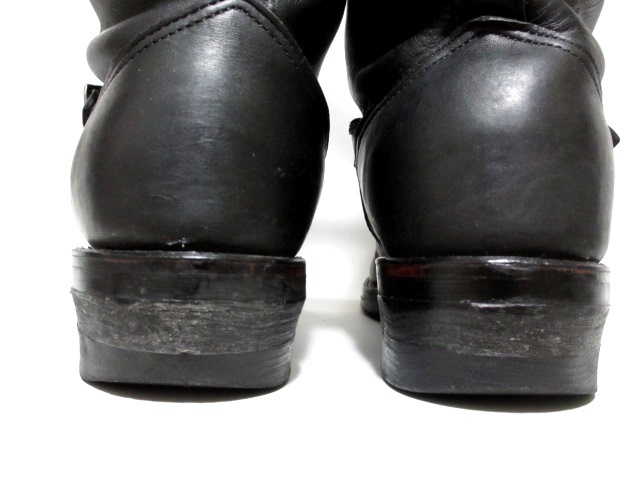 即決 CHIPPEWA チペワ ロングエンジニアブーツ 8E 約26cm 黒ブラック USA製 スチールトゥ ワークブーツ バイカー レザー 本革靴 メンズ_画像7