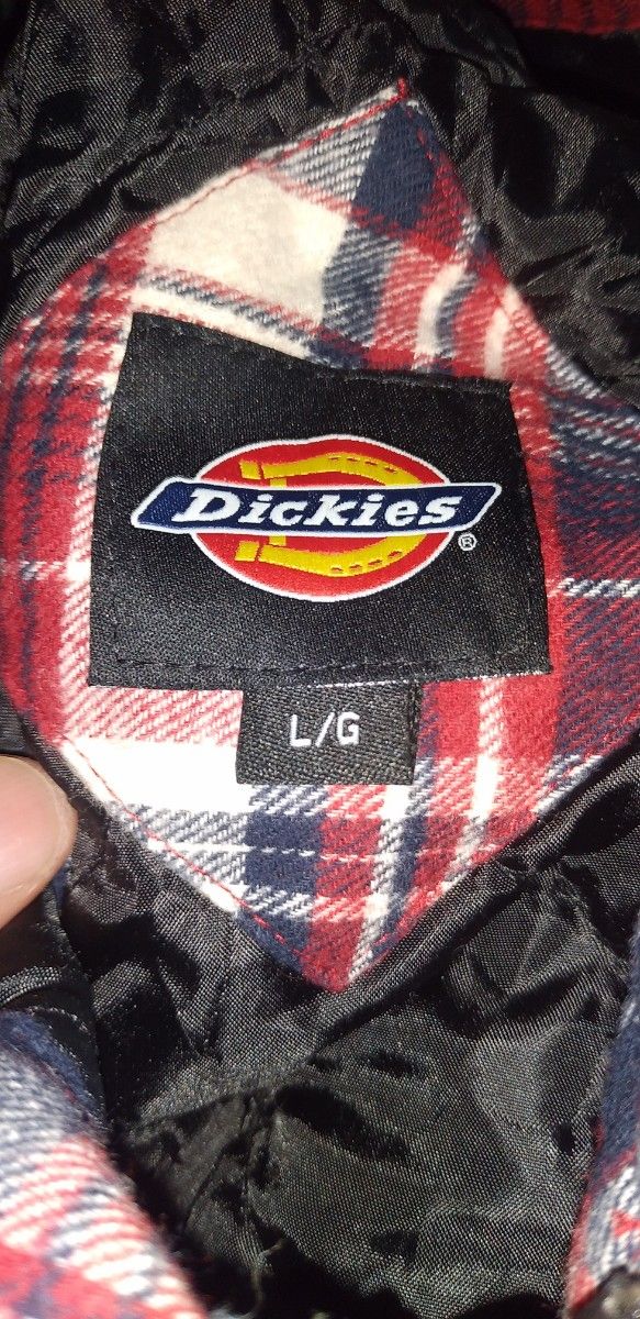 極美品 使用１回 ビンテージ デッキーズ チェック フランネル 中綿 パーカー ジャケット フーディ L ワーク Dickies 