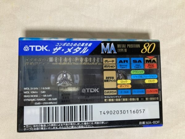 未開封・保管品 TDK MA-80F メタルポジションカセットテープ １本_画像2