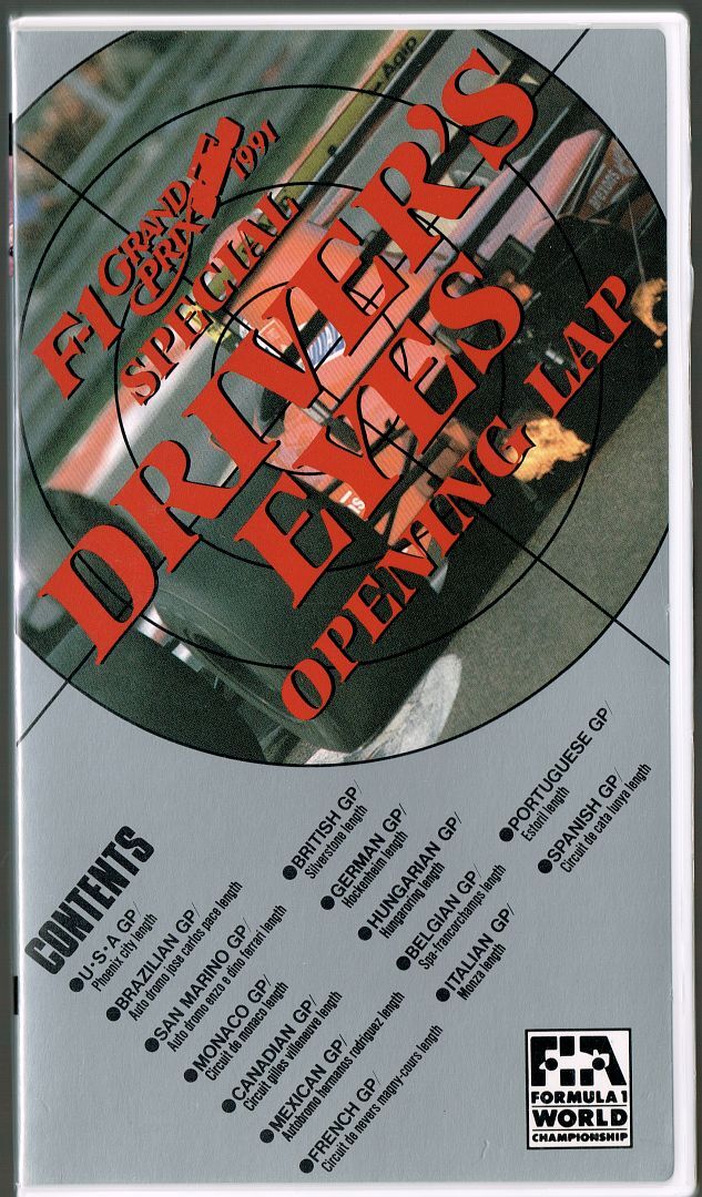 VHS driver's I z открытие LAP DRIVER\'S EYES OPENING LAP * F1 1991 on панель камера сборник Prost Schumacher др. 