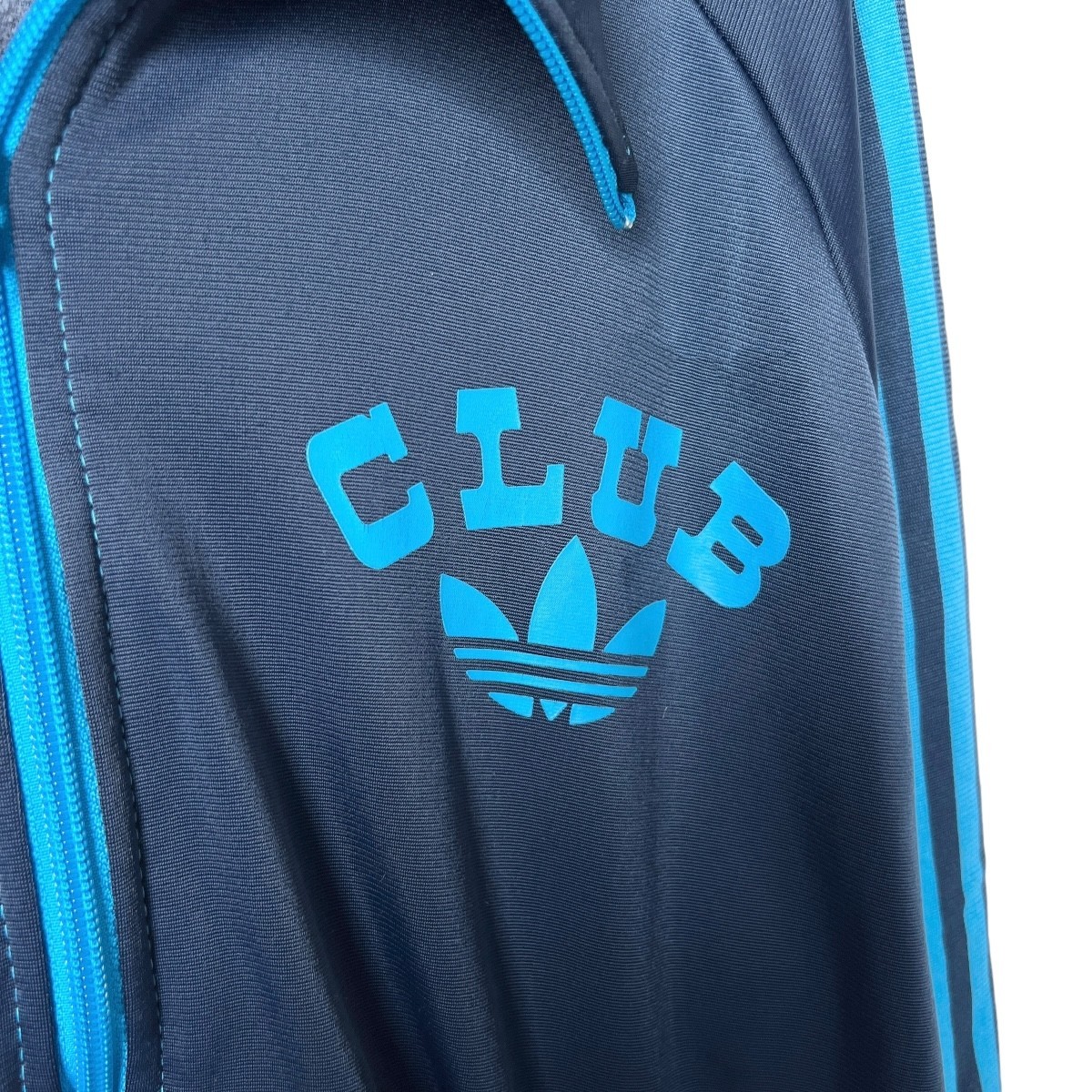 希少 CLUB adidas クラブ アディダス 曲がりポケット 70s 80s ヴィンテージ 復刻 トラックジャケット ジャージ メンズ M サイズ / ネイビー_画像6