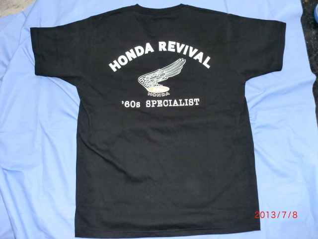 ホンダ　リバイバル　Tシャツ　黒色　M寸、L寸。HONDA　REVIVAL_出品商品です