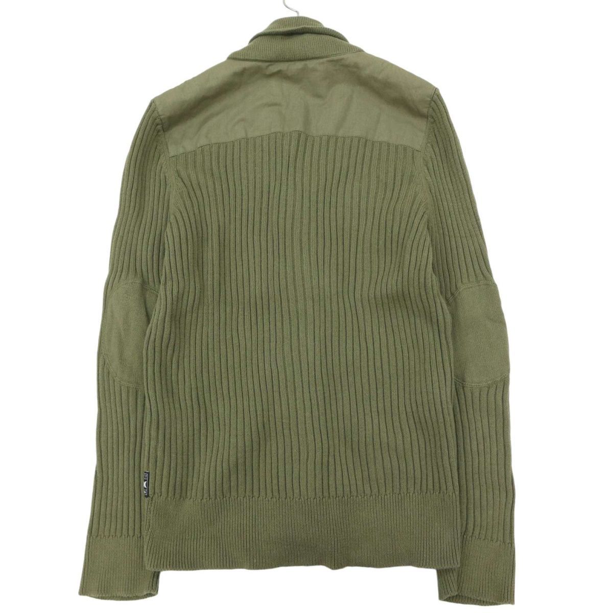 Hurley ハーレー 通年 エルボーパッチ★ ショールカラー ミリタリー コットン ニット カーディガン Sz.M　メンズ　C4T00719_1#L_画像4