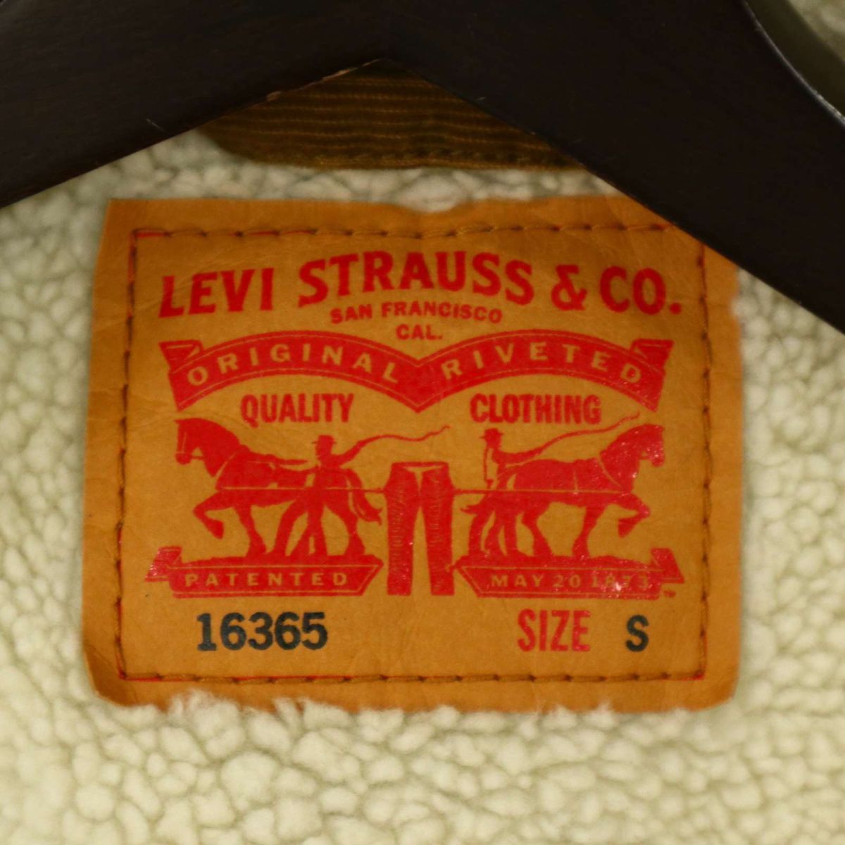 Levi's リーバイス 16365-0061 秋冬 裏ボア★ 袖中綿 コーデュロイ シェルパ トラッカー ランチ ジャケット Sz.S　メンズ 茶　C4T00282_1#N_画像6