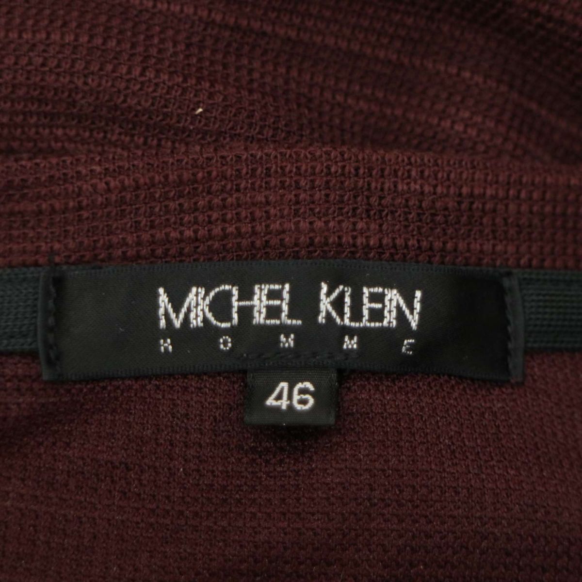 MICHEL KLEIN HOMME ミッシェルクラン オム 通年 長袖 スラブパール カットソー ロンTシャツ Sz.46　メンズ ボルドー　C4T00926_2#C_画像5