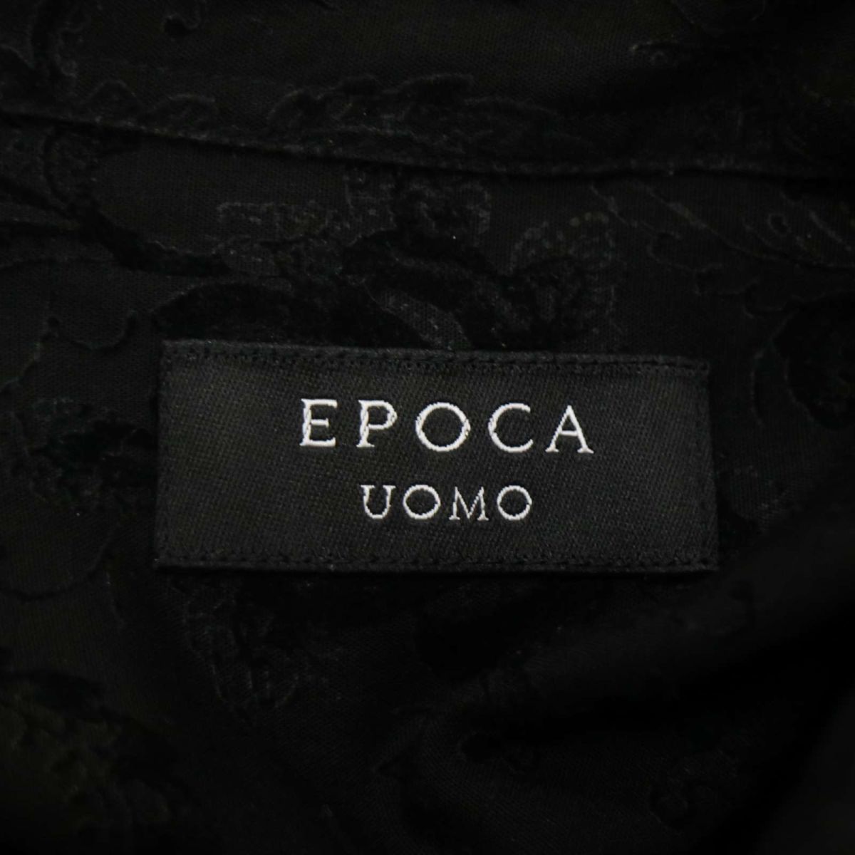 EPOCA UOMO エポカ ウォモ 【花柄 フラワー 総柄】 長袖 レーヨン100％ シャツ Sz.46　メンズ 黒　C4T01007_2#C_画像5
