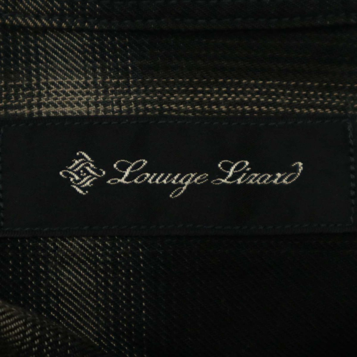 LOUNGE LIZARD ラウンジリザード 通年 長袖 スリム ワーク★ オンブレー チェック シャツ Sz.1　メンズ 日本製　C4T01099_2#C_画像5