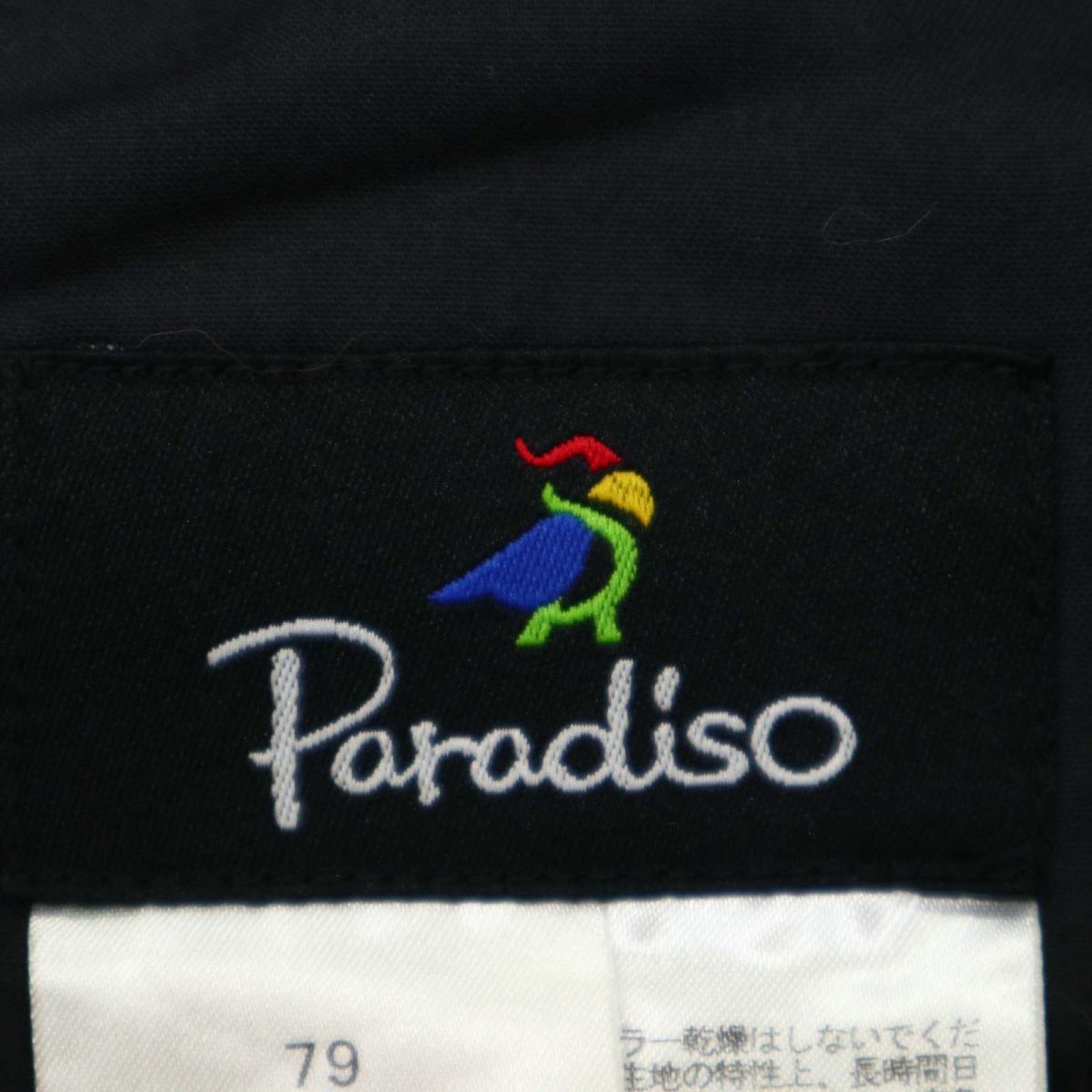 Paradiso パラディーゾ 通年 ロゴタグ★ ジップポケット チェック スラックス パンツ Sz.79　メンズ ネイビー ゴルフ　C4B00754_2#R_画像8