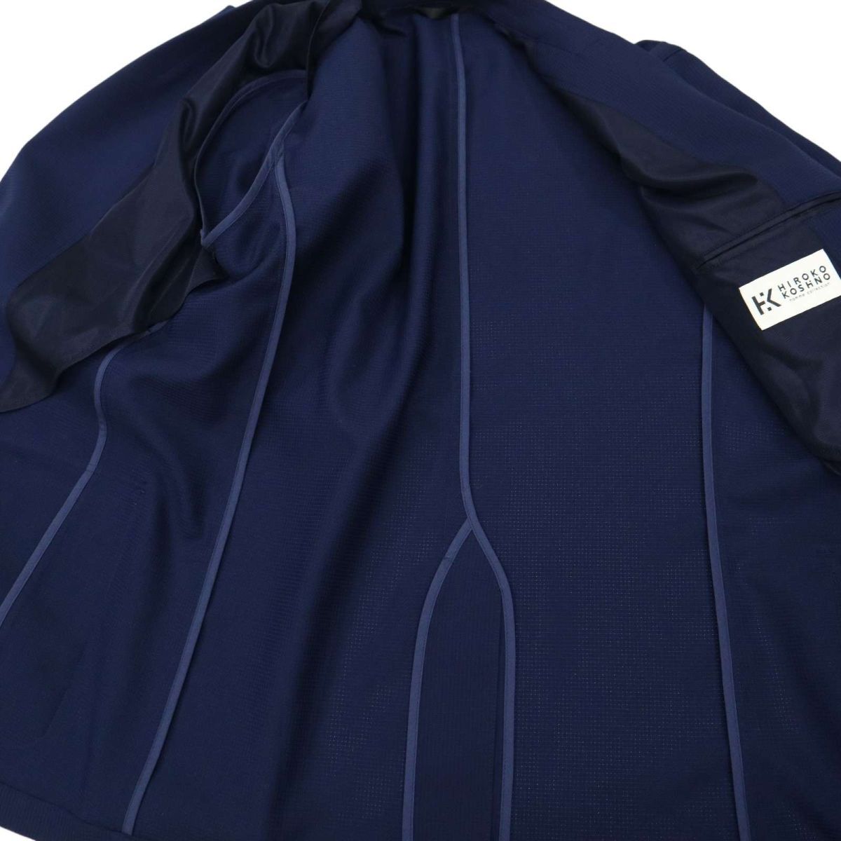 HIROKO KOSHINO homme collection ヒロココシノ 春夏 3B テーラード ジャケット Sz.LL メンズ ネイビー 大きいサイズ C4T01497_2#Mの画像5