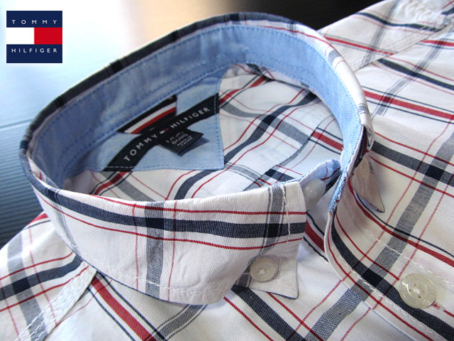 ★美品 トミーヒルフィガー TOMMY HILFIGER ボタンダウンシャツ 長袖 Sサイズ 希少品 ハンサムチェック ブラック×レッド×ホワイト_画像2