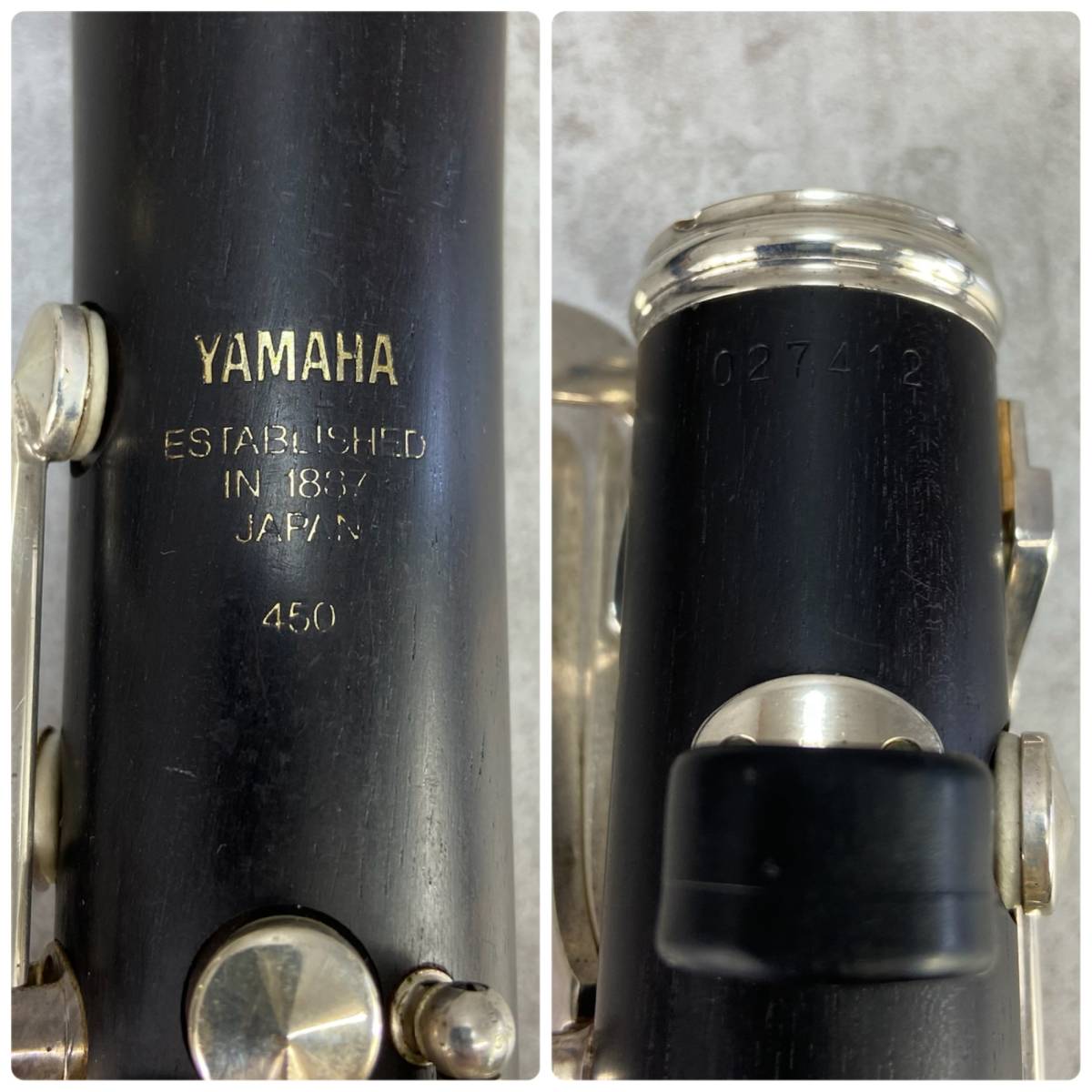 YAMAHA　ヤマハ B♭クラリネット Clarinets 木管楽器　YCL-450 グラナディラ　バンドーレン　5RV　日本製　JAPAN　純正ハードケース_画像8