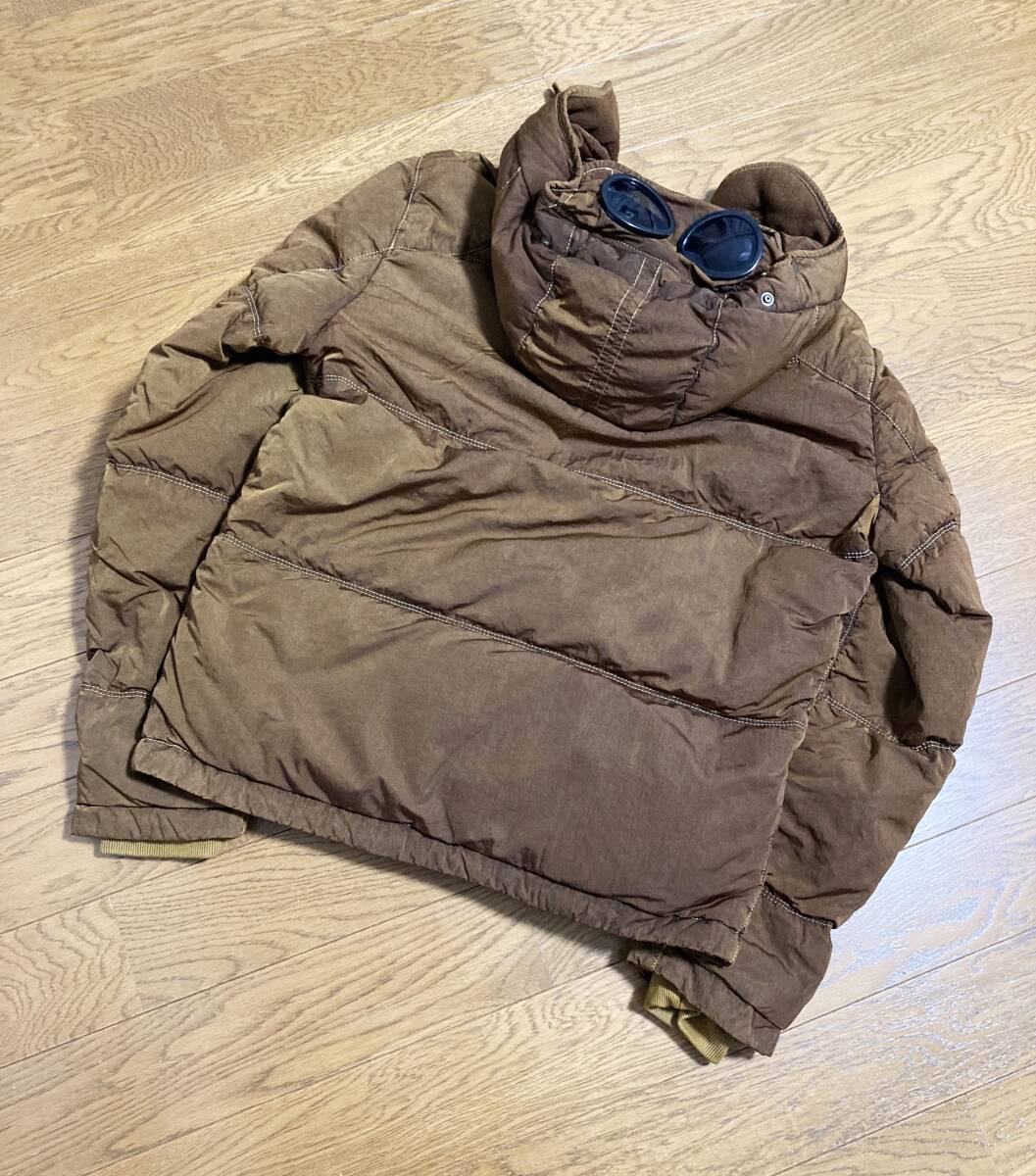 美品☆[C.P.COMPANY] 12AW FROST DYED GOGGLE DOWN JACKET 製品染め ゴーグル ダウンジャケット 48 ブラウン CP シーピーカンパニー_画像2