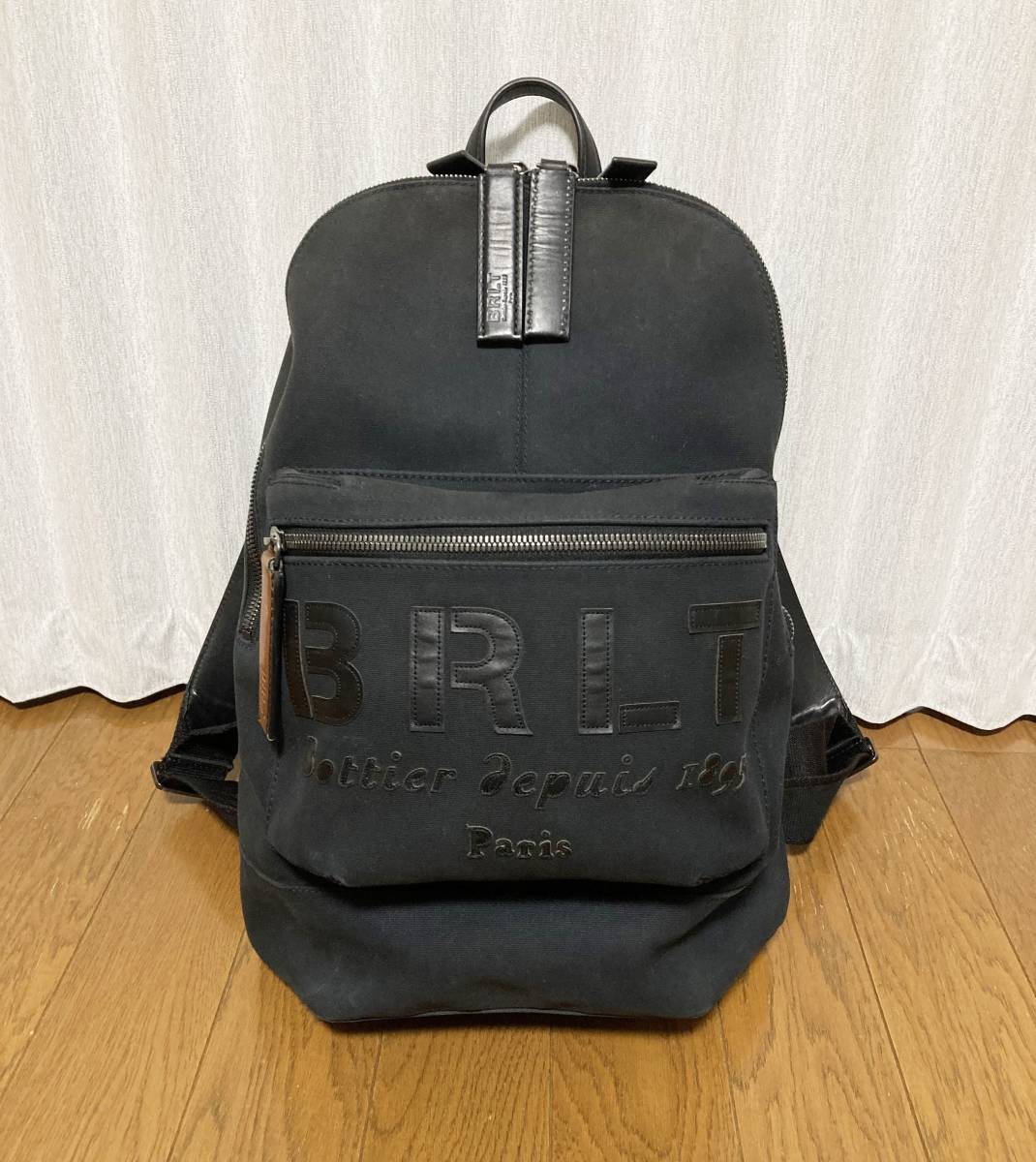 [BERLUTI] B.R.L.T キャンバス×レザー バックパック リュック 本革 ブラック イタリア製 BRLT ベルルッティ_画像2