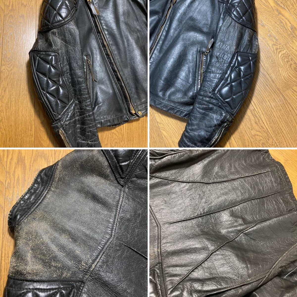 [80s Langlitz Leathers] Padded Cascade パテッドキャスケード ライダース レザージャケット 40程度 本革 ラングリッツレザー_画像9