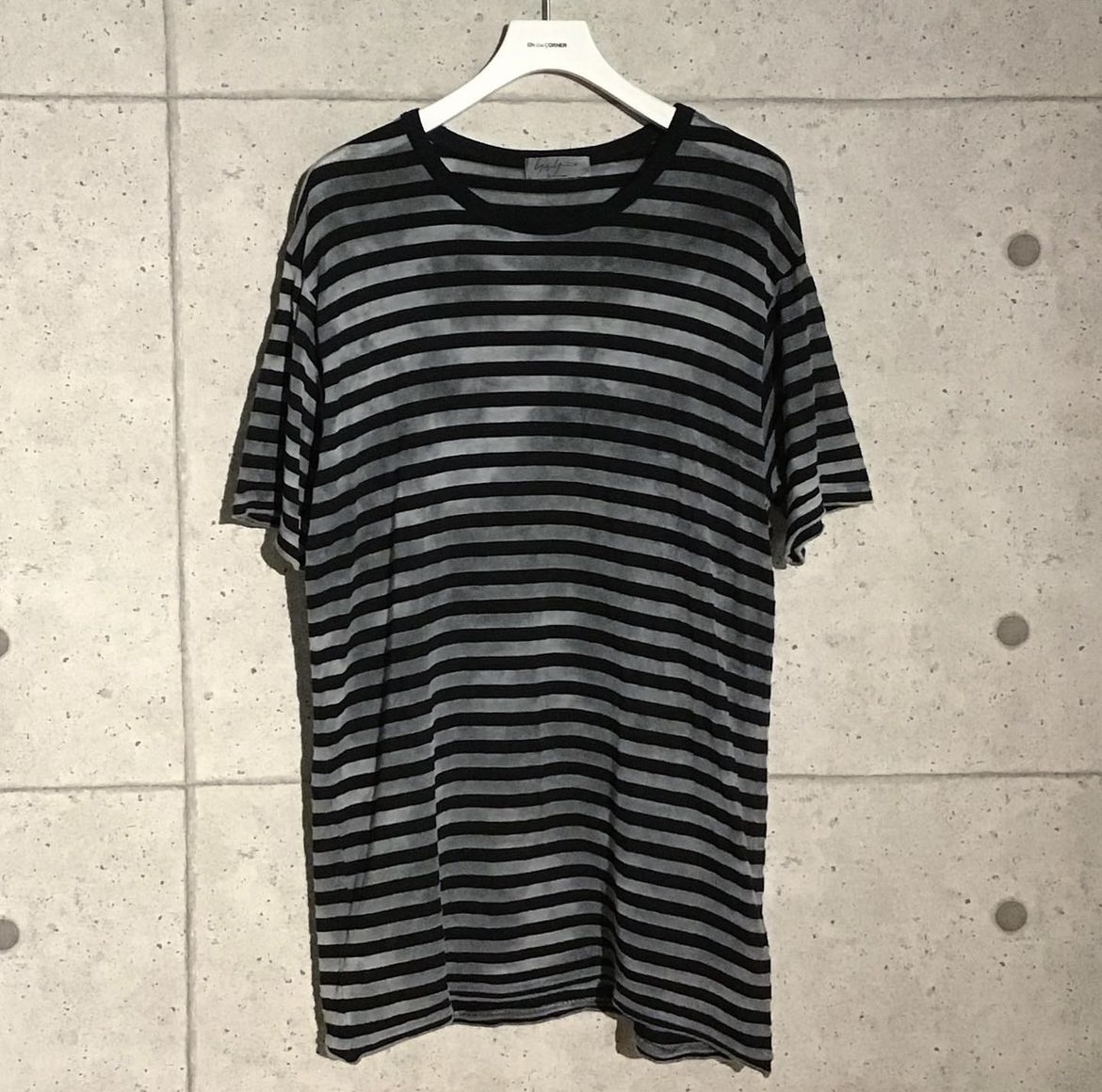 ONtheCORNER ITEM No.1321/YohjiYamamoto POURHOMME ヨウジヤマモト プールオム 顔料染め ボーダーカットソー 13ss size:3