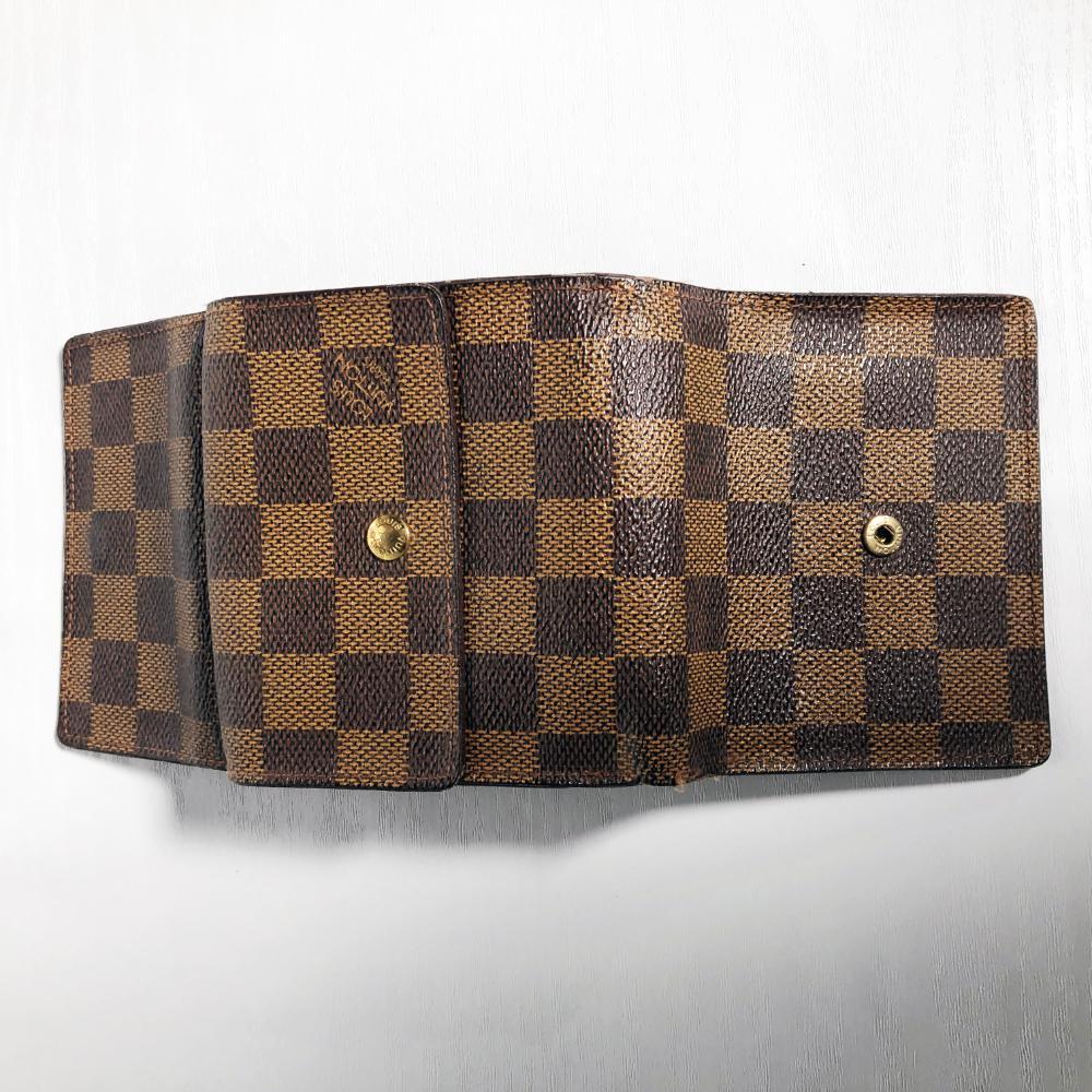 ★美品 中古★LOUIS VUITTON ルイヴィトン ダミエ エベヌ 財布 コンパクト Wホック【ポルトフォイユ エリーズ】CVU4_画像7