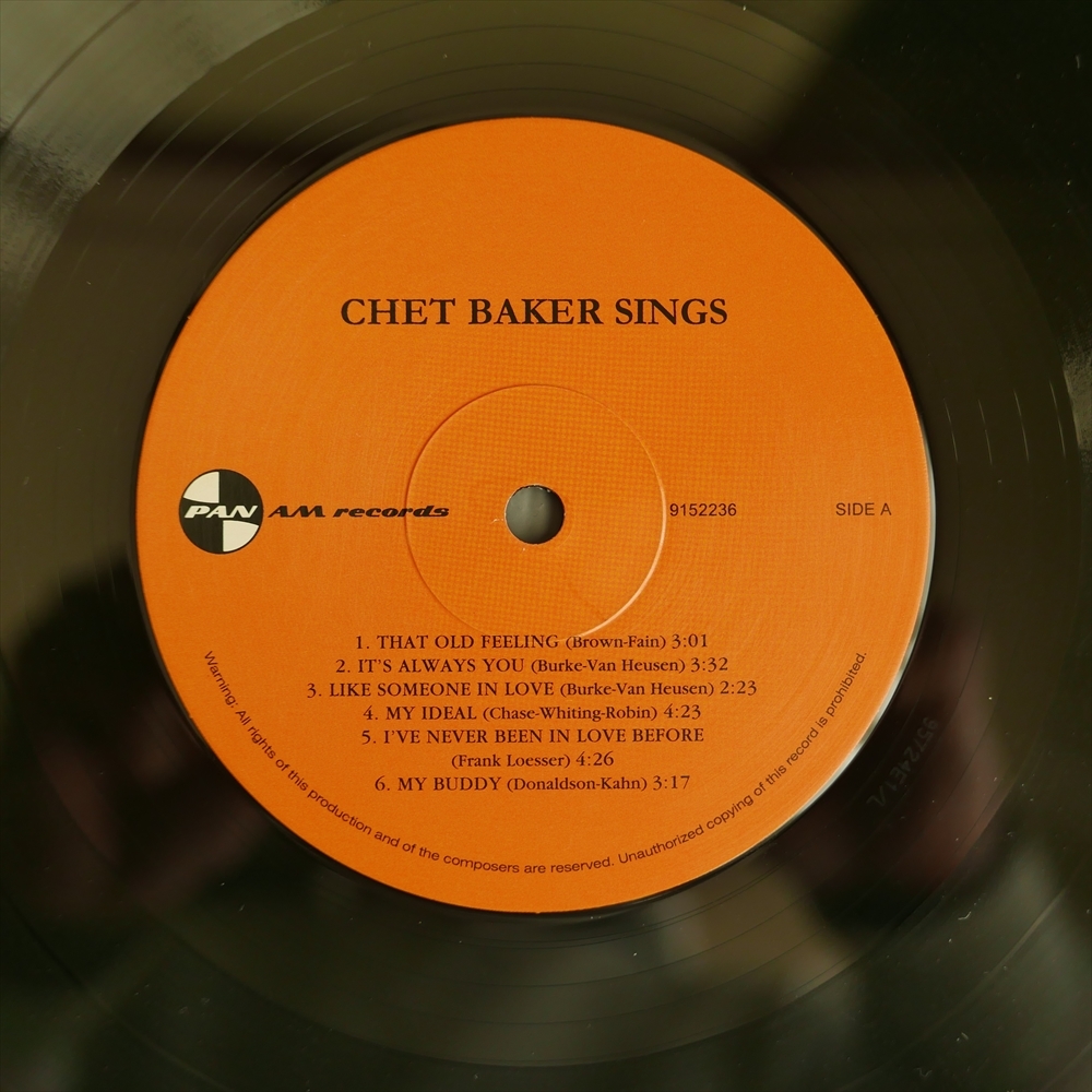 ☆US 180g重量盤☆ CHET BAKER SINGS ☆ チェットベーカー　シングス ☆シュリンク付 ☆ アナログ LP レコード☆_画像2