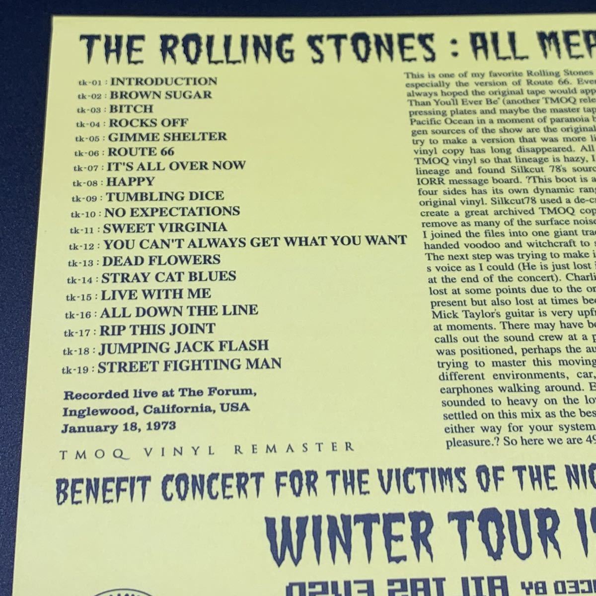THE ROLLING STONES : WINTER TOUR 1973 「オール・ミート・ミュージック」 1CD 工場プレス銀盤CD ■欧米輸入限定盤■限定100セット 残少！_画像6