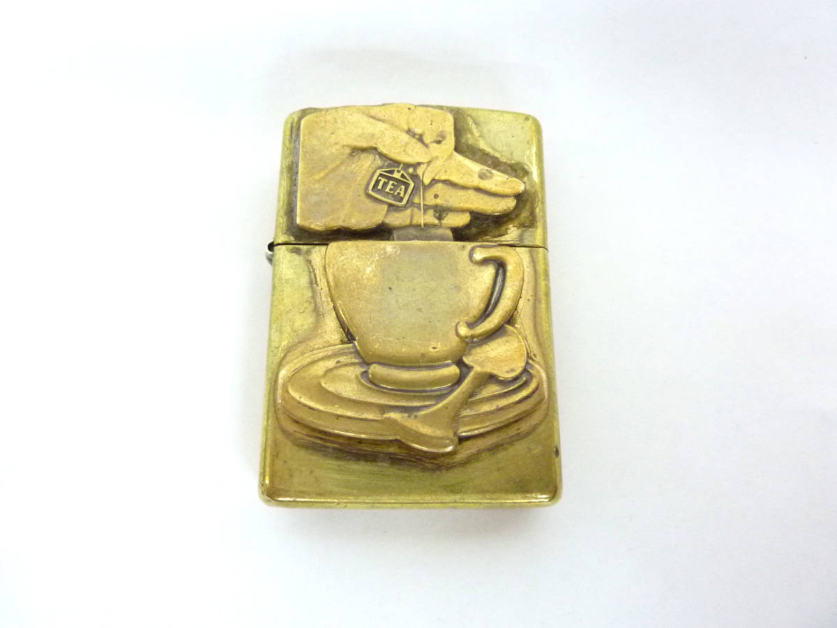  ★ ZIPPO ジッポ ティーカップ ライター ゴールド トリック 現状品 喫煙具 喫煙グッズ_画像1