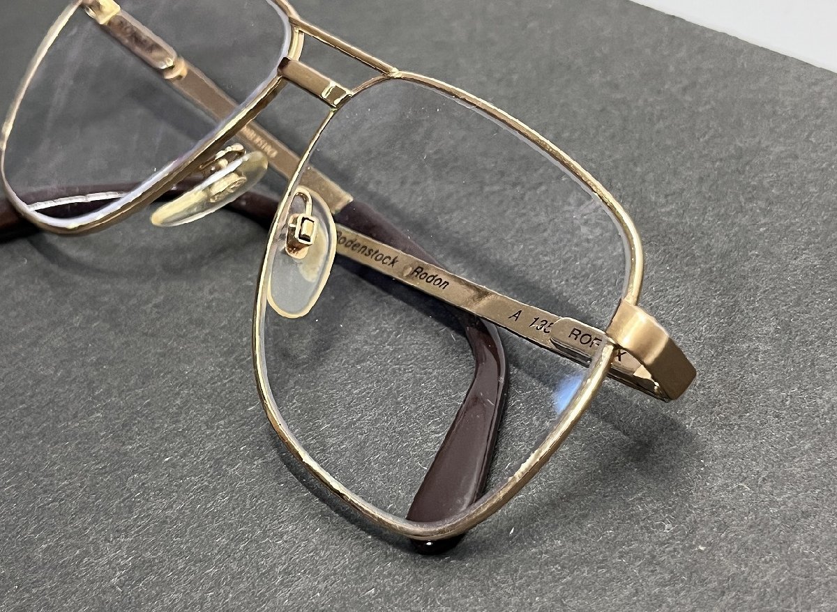 ローデンストック-RODENSTOCK A135 メガネ ゴールド フルリム Roflex/ローフレックス レンズ付き-中古美品-D2210_写真実物・中古美品