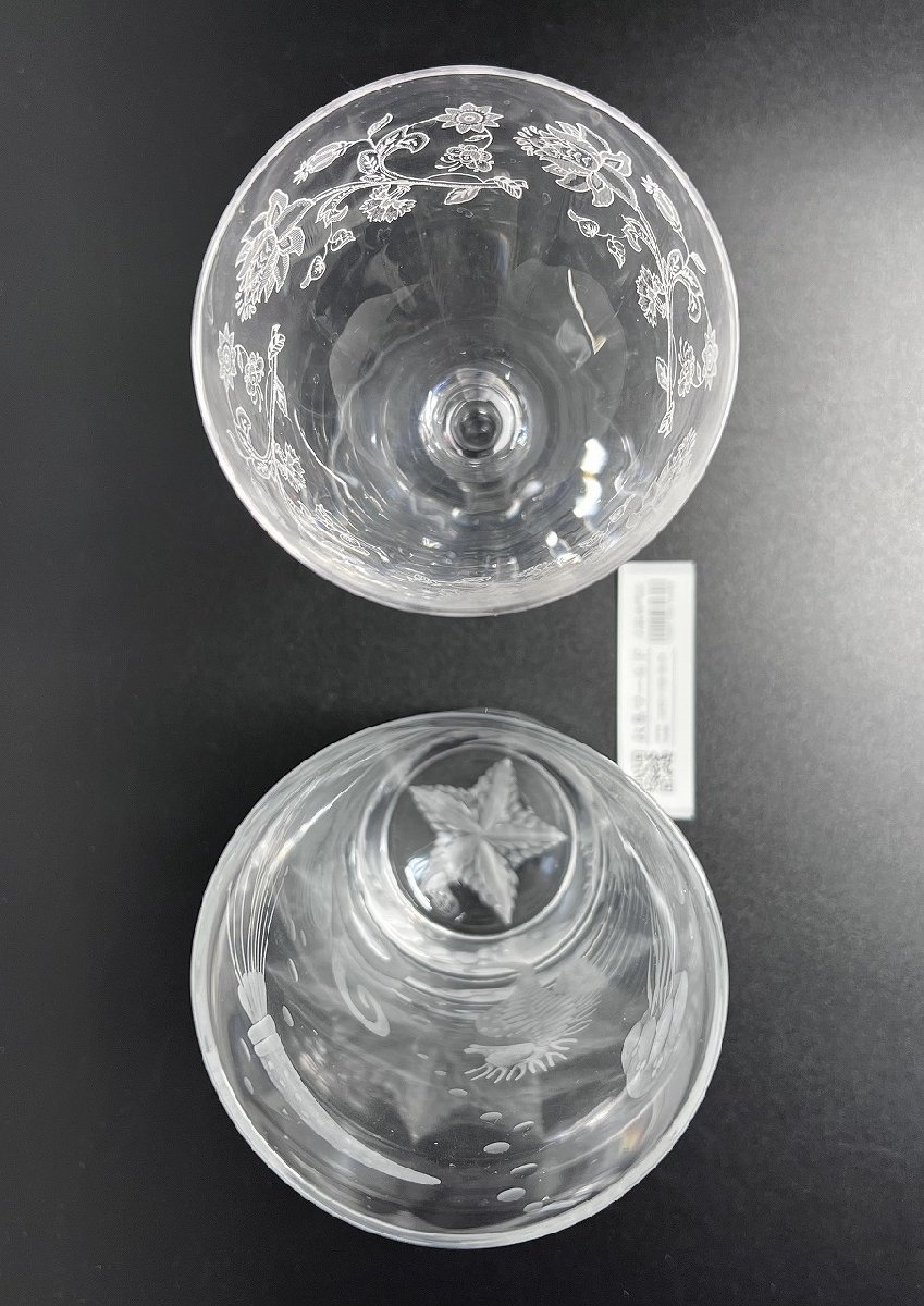 Minton/ミントン ペアワイングラス 彫刻タンブラーグラス 2点セット 極美品-D2210_写真実物・中古美品