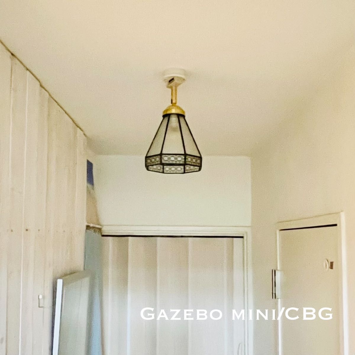 天井照明 Gazebo-m/C シーリングライト ステンドグラス ランプシェード E17ソケット 簡単取付 LED照明 インテリア