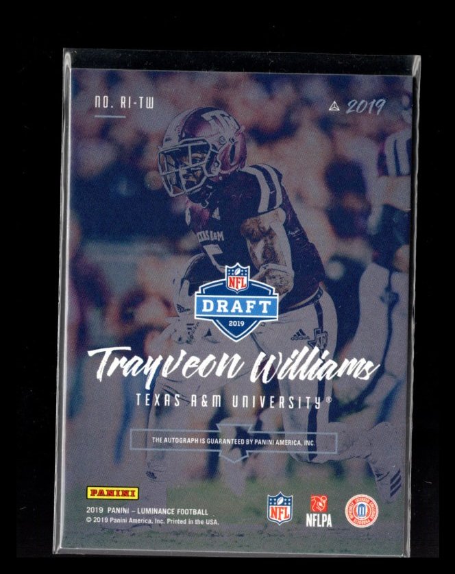 2019 NFL Panini Luminance TRAYVEON WILLIAMS Autograph321/349_画像2