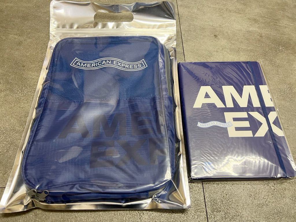 新品未使用 アメックス シューズケース blue sneaker bag + ノート ノベルティ アメリカンエキスプレス AMEX プラチナカード 非売品 ポーチ_画像1