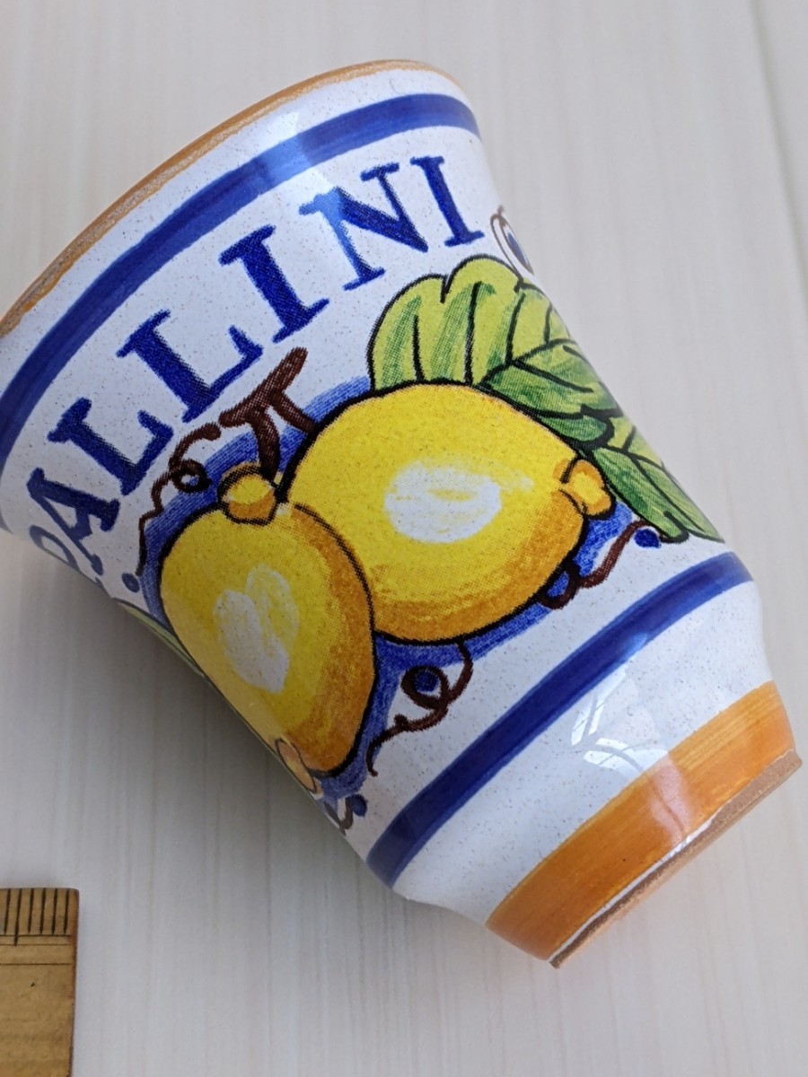 PALLINI DERUTA ITALY Limoncello ショットグラス イタリア製 小さなコップ 陶磁器 高さおおよそ6.5cm 直径約5.6cm デルタカップの画像5