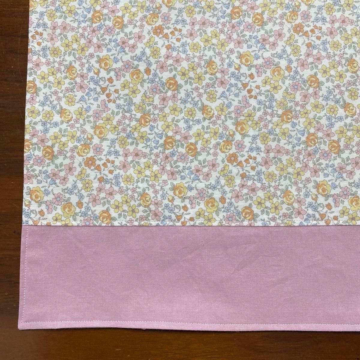 【28】ハンドメイド ランチョンマット ナフキン 25×35 ピンク 花柄 2枚セット 女の子 入園準備