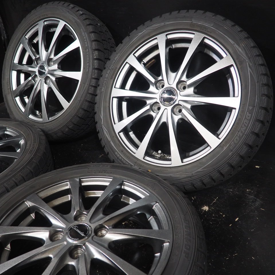 売切 バリ山 ダンロップ WINTER MAXX WM01 / Exceeder【 165/55R15 / 4.5J +45 100 4H 4本 】スタッドレス ワゴンR スペーシア タント等_画像2