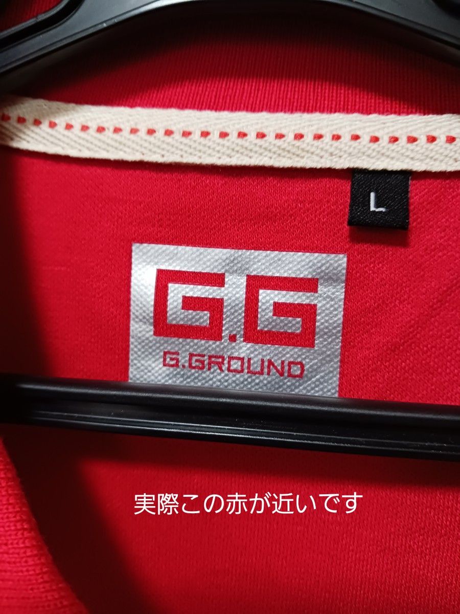 未使用　G.G　ポロシャツ 半袖 tシャツ　吸汗速乾　L　赤　メンズ　レディース
