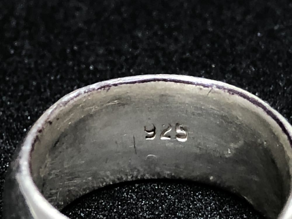 925 широкий поверхность кольца серебряное кольцо кольцо мужской аксессуары декортивный элемент широкий #11 номер б/у товар модные аксессуары [4518]A