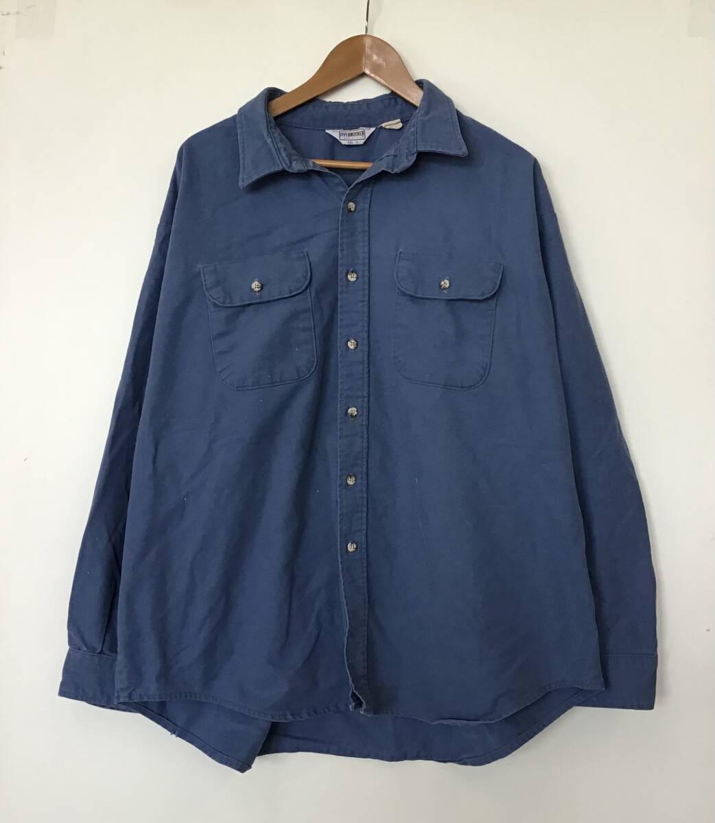 《 H 272》FIVE BROTHER ファイブブラザー 長袖ネルシャツ 70~80's made in USA 3XL トップス 1円スタート アメリカ古着 古着卸_画像1