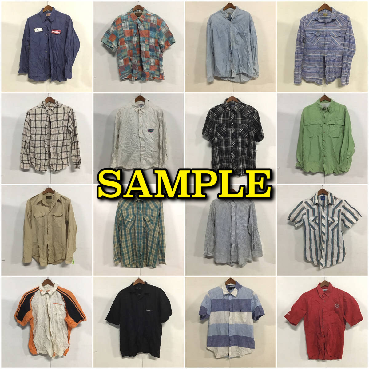 【T281】★超大量★ アメリカ古着卸オススメALL MEN'S SHIRT 200kg 4ベールセット目玉商品 S/S L/S ブランドあり カラバリ豊富 仕入れ_画像5