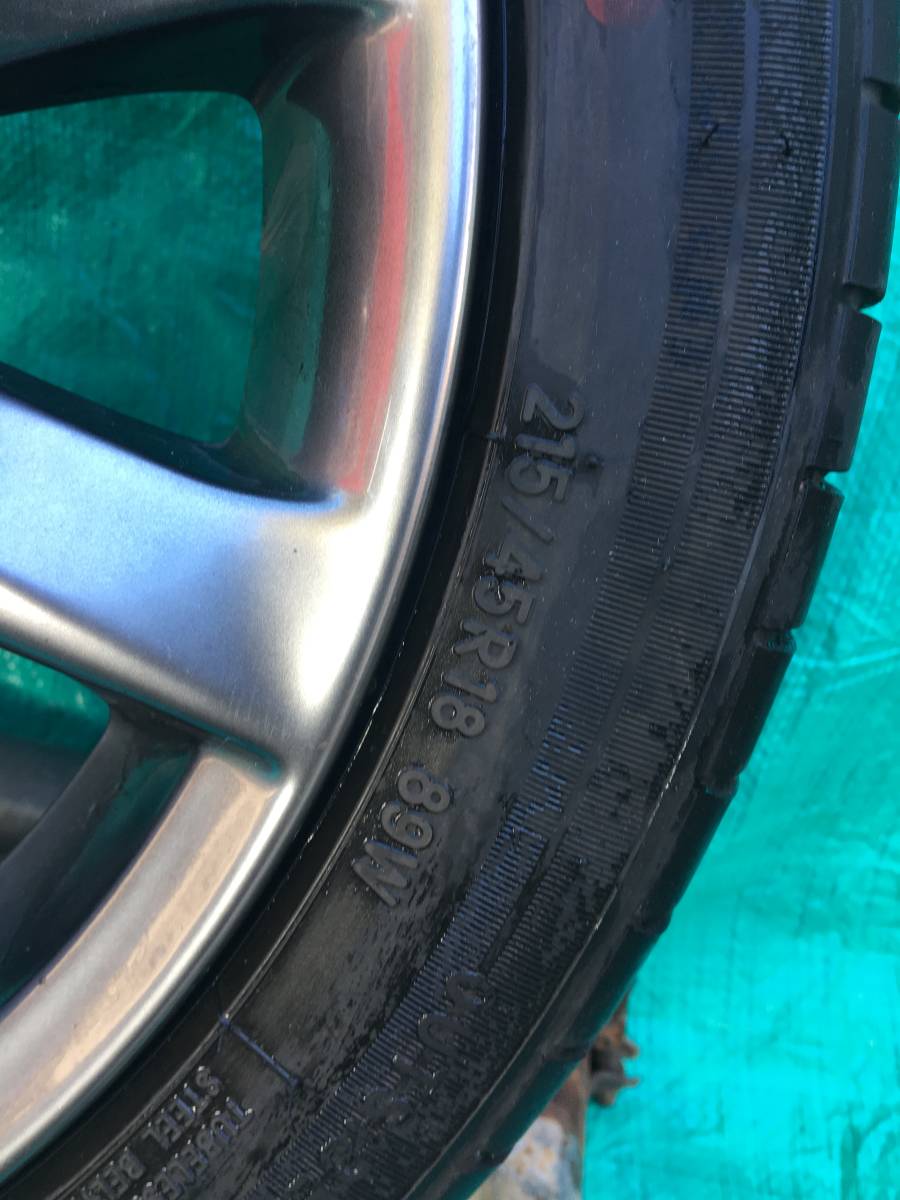 【398】　マツダ純正　アルミホイール　18×7J　50　PCD114.3　　215/45R18　89W　タイヤ トーヨープロクセス　R51A_画像5