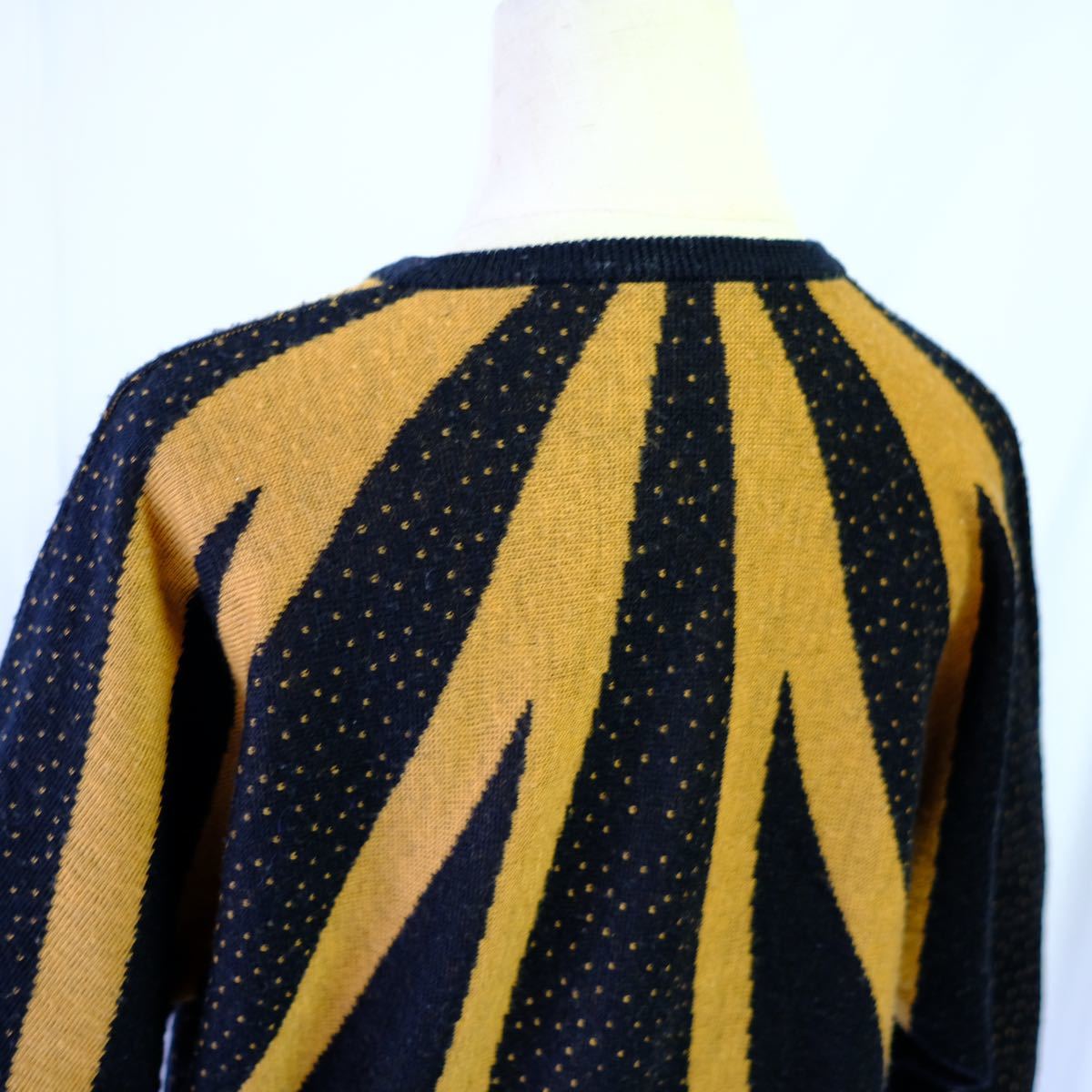 [1970s] Vintage do Ла Манш рукав дизайн вязаный свитер б/у одежда магазин евро искусство 