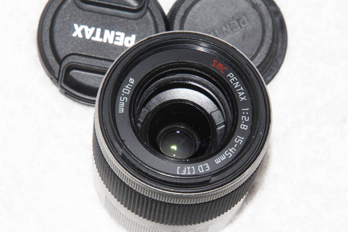 ペンタックス Qシリーズ用 06 TELEPHOTO ZOOM SMC PENTAX 15-45mm F2.8 ED IF シルバー 美品_画像3