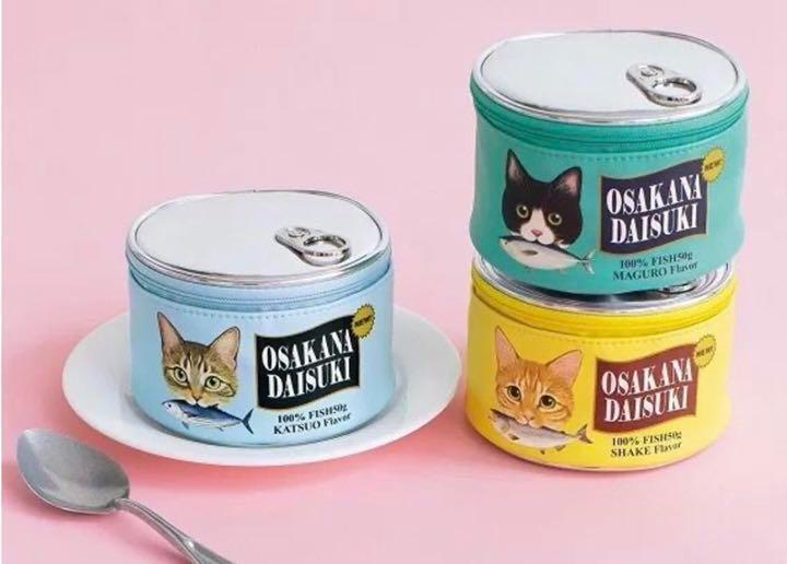 猫缶 ポーチ ピンク 缶詰モチーフ ラウンド 化粧ポーチ 猫グッズ 大人気_画像6