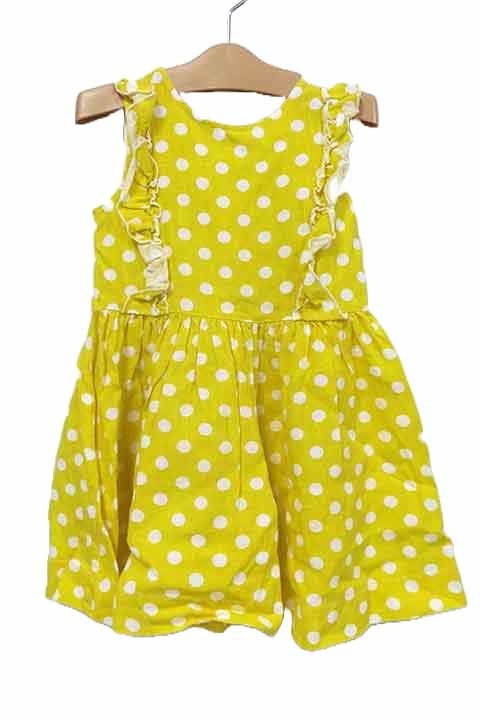 【中古】PETIT BATEAU プチバトー 子供服 女の子 ワンピース ドット 水玉　サイズ5ans/110cm_画像1