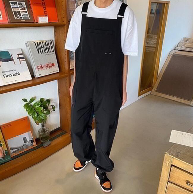  new goods! men's overall overall coveralls all-in-one suspenders trousers pe Inter work clothes casual S-XL black 