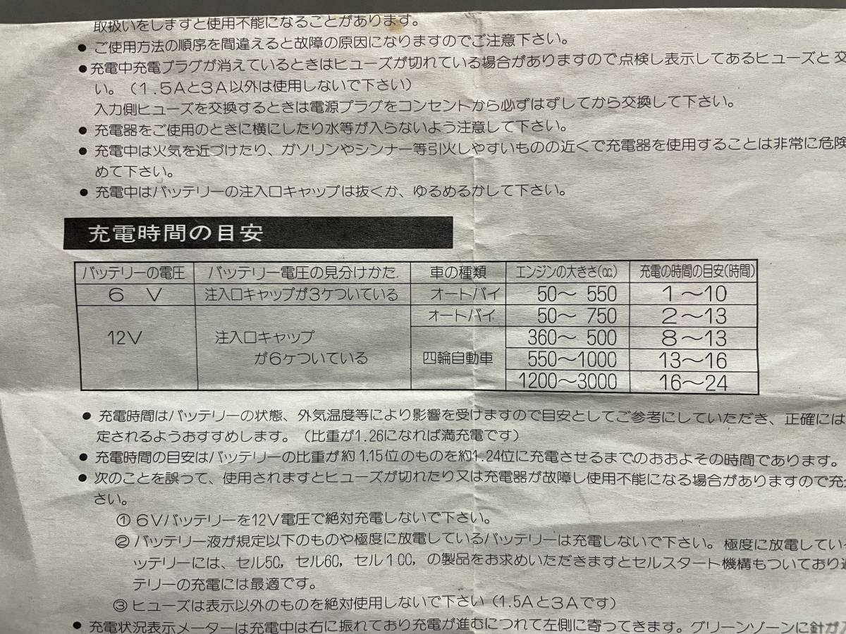 横山製作所　バッテリー充電器　GUSH/3N【USED】_画像6