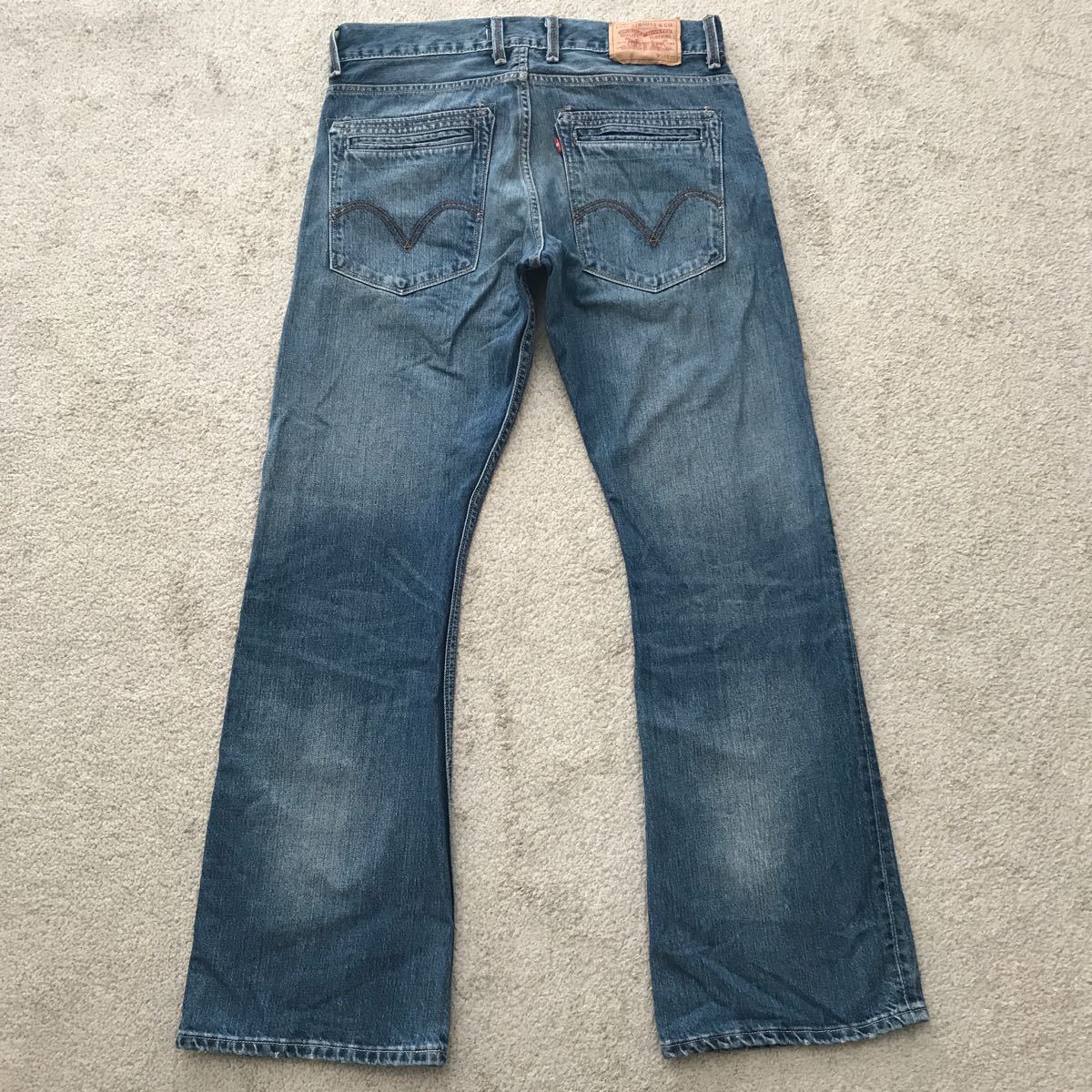 00s 09年 トルコ製 ユーロ リーバイス Levi's 512 BOOT CUT ブーツカット デニムパンツ W34 L32 ボタンフライ ジーンズ 28512-0005 刻印247_画像6