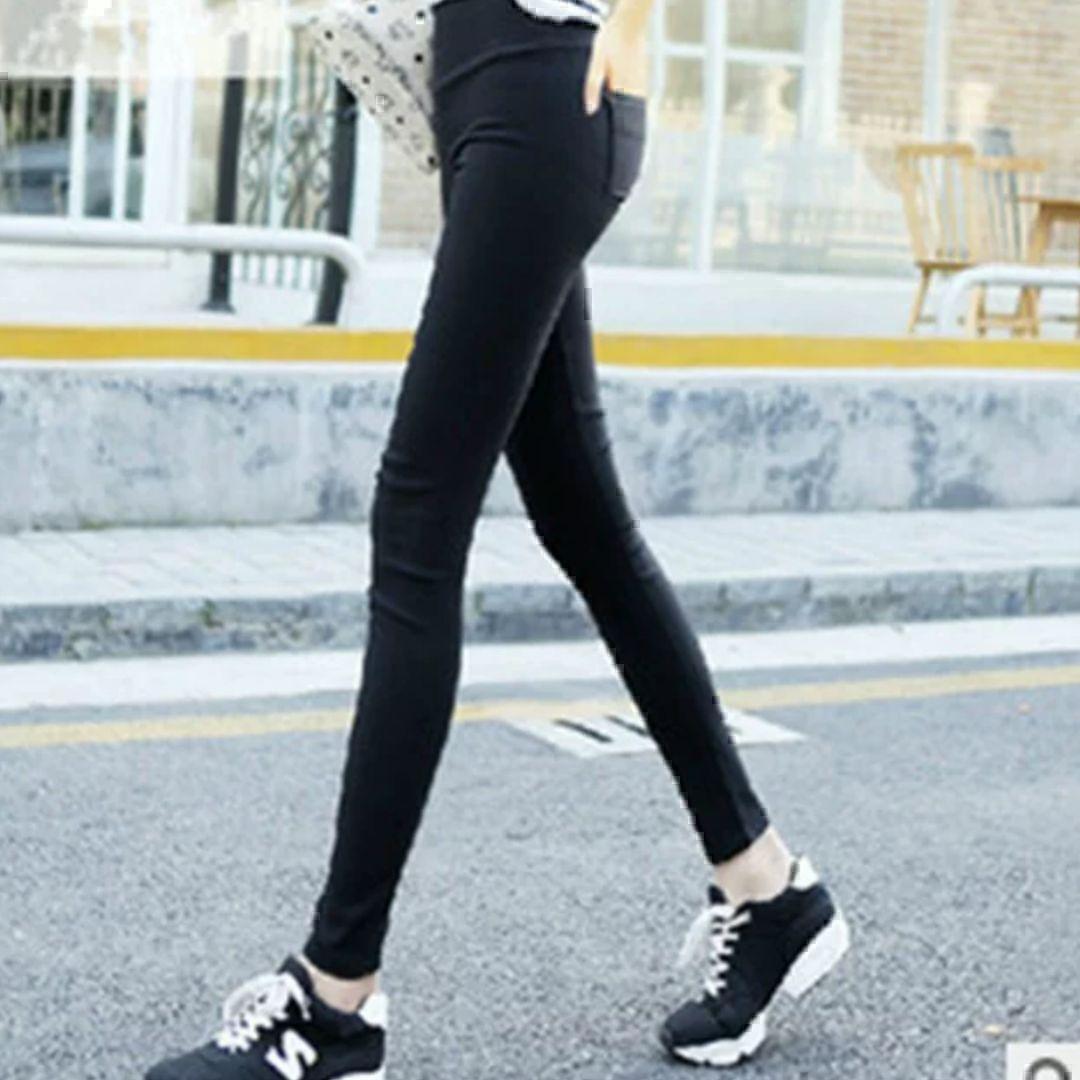 [XXL] high waist beautiful legs pants black skinny lady's Korea 