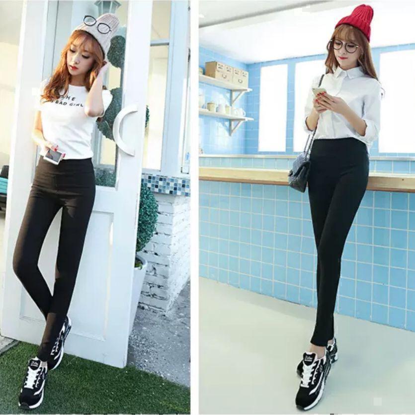 [XXL] high waist beautiful legs pants black skinny lady's Korea 