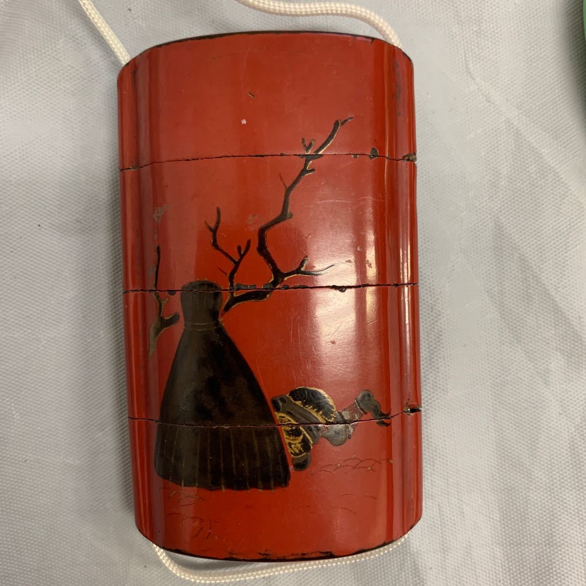 印籠 時代物 蒔絵 緒締 漆器　江戸時代　現状品　蔵出し品_画像3